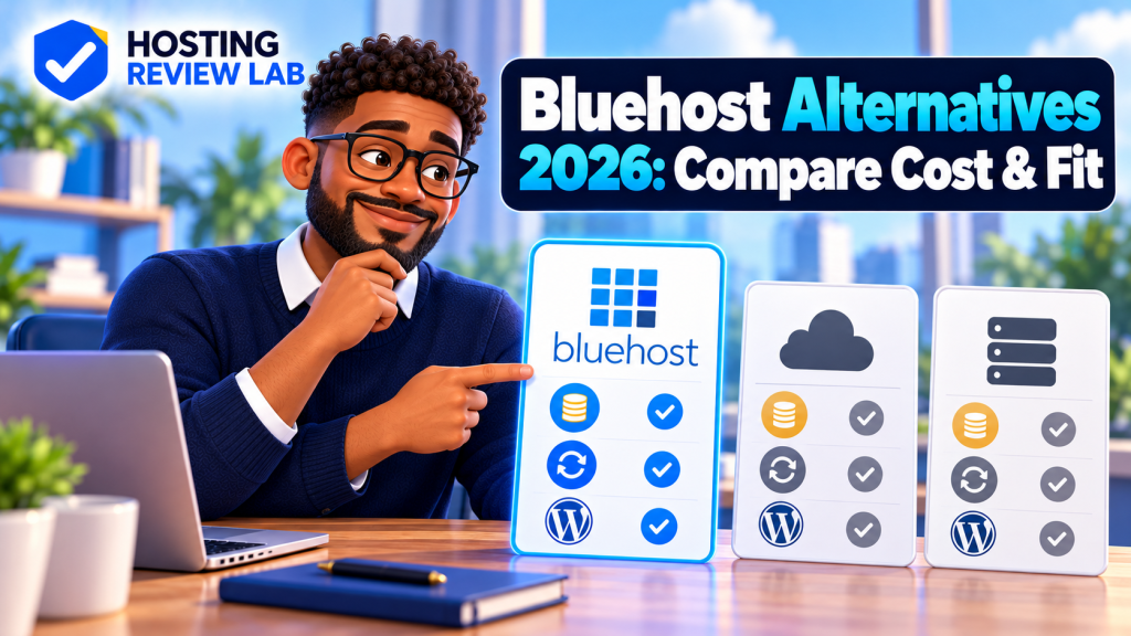 Hosting Review Lab comparison cover for Bluehost alternatives
