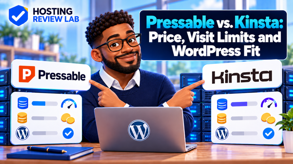 Hosting Review Lab comparison cover for Pressable vs Kinsta