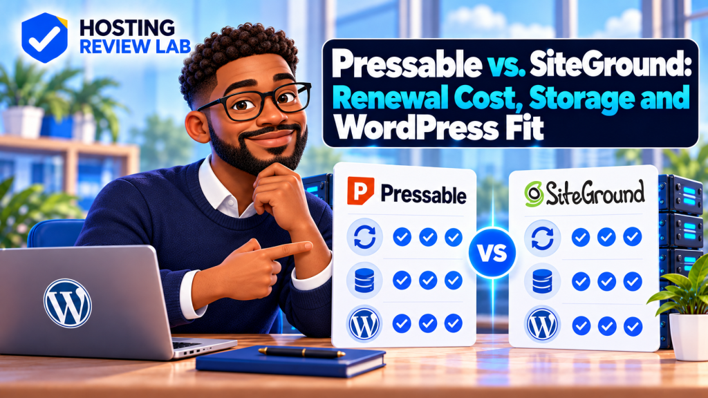 Hosting Review Lab comparison cover for Pressable vs SiteGround