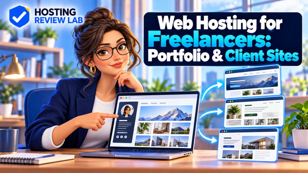 Hosting Review Lab article cover for web hosting for freelancers