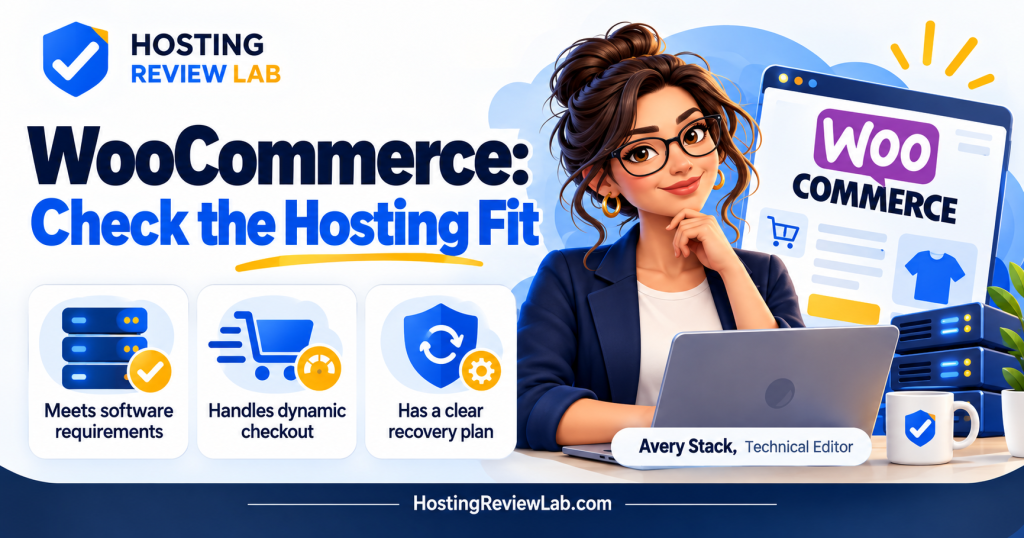 Illustrated WooCommerce: Check the Hosting Fit guide with Hosting Review Lab editor Avery Stack